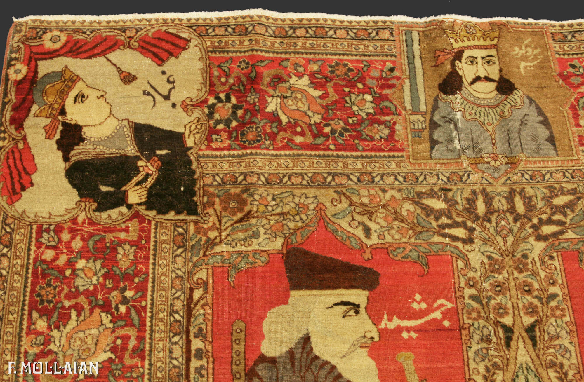 Antique Pictorial Persian Tabriz Rug n°:20982783